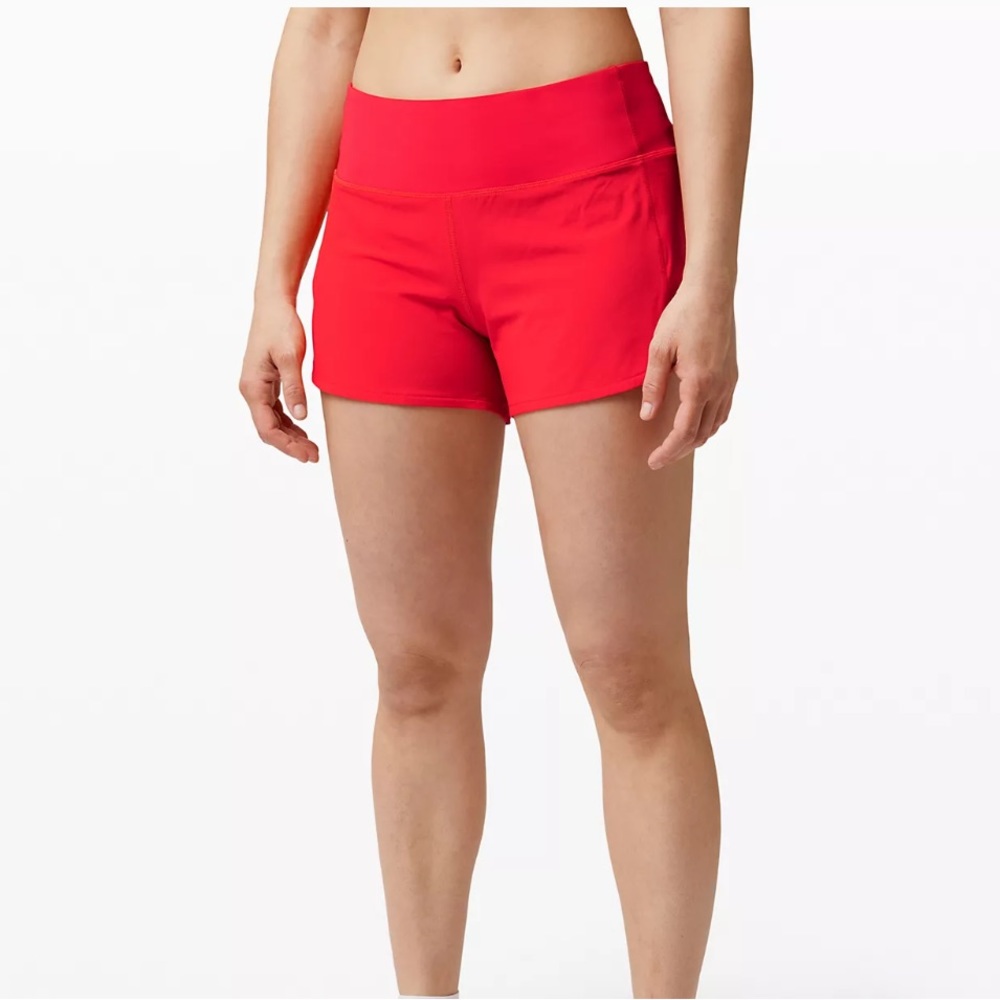 Lululemon carnation red speed up shorts